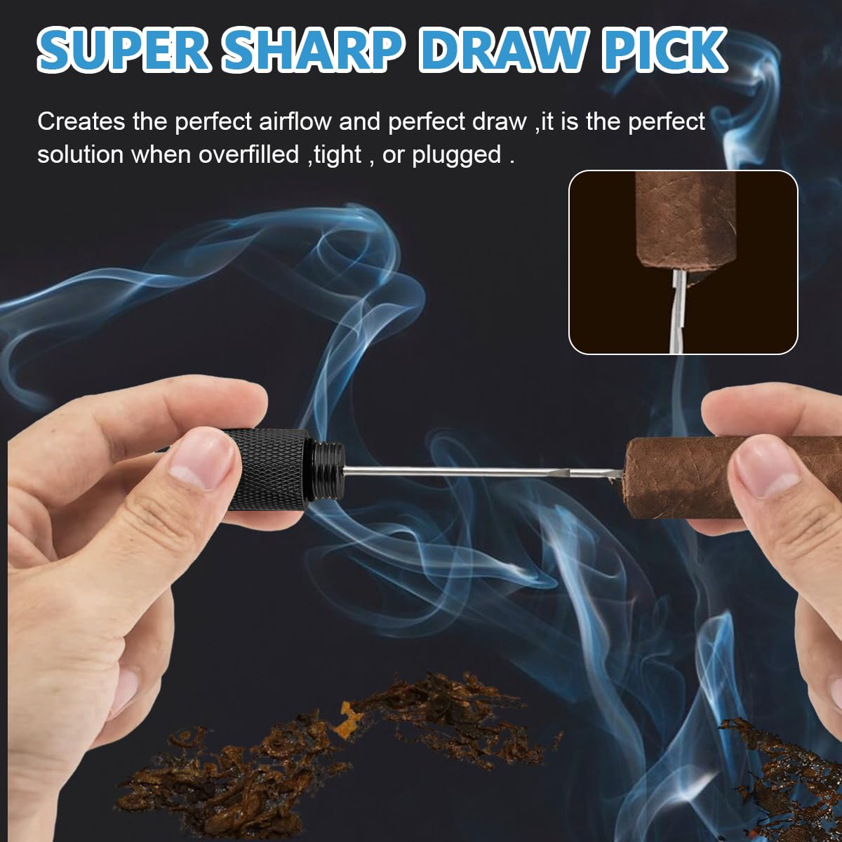 Climberty 3-in-1 Cigar Punch Tool Set with Cigar Punch (8mm), Cigar Draw Enhancer Cutter and Twin Nubber (Black)