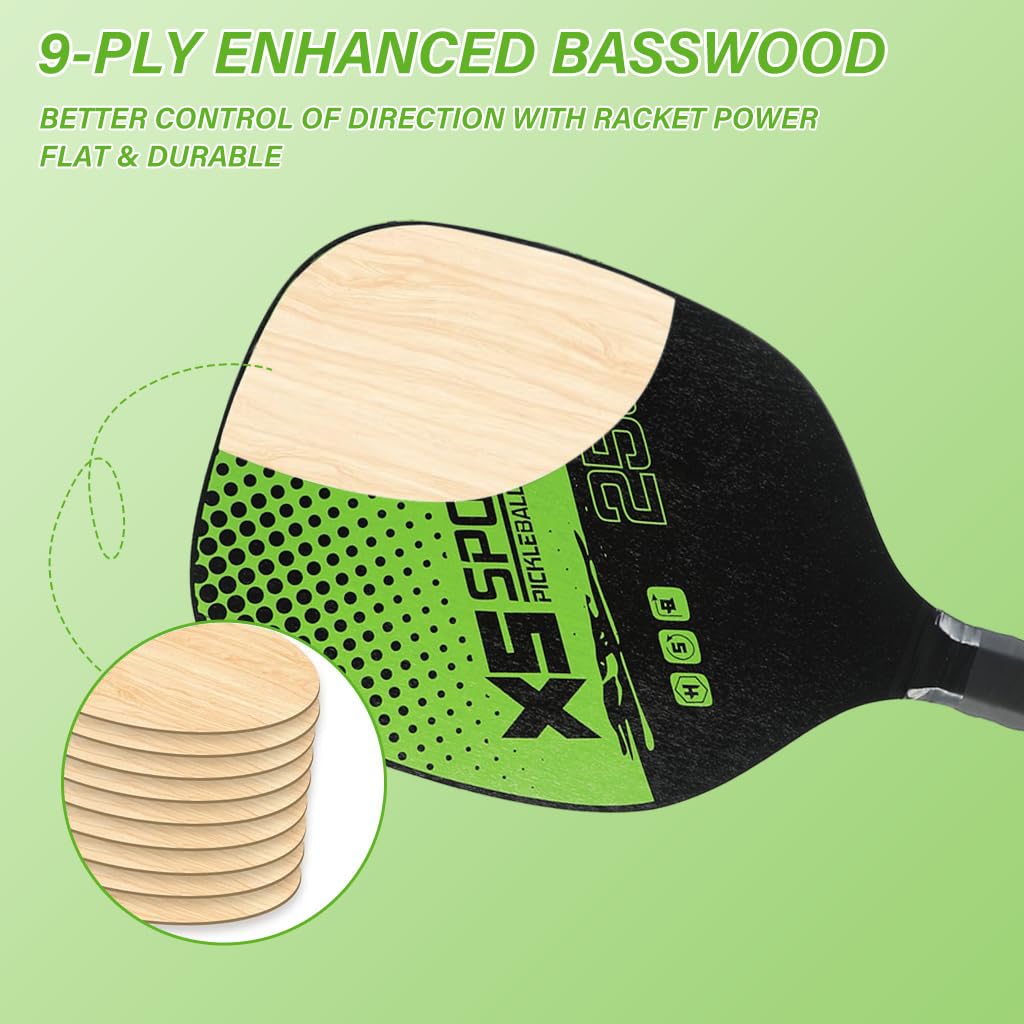 Proberos Pickleball Paddles Kit with 4 Balls Pickleball Game Set for Kids Adults Outdoor Family Game Kit Gift for Kids