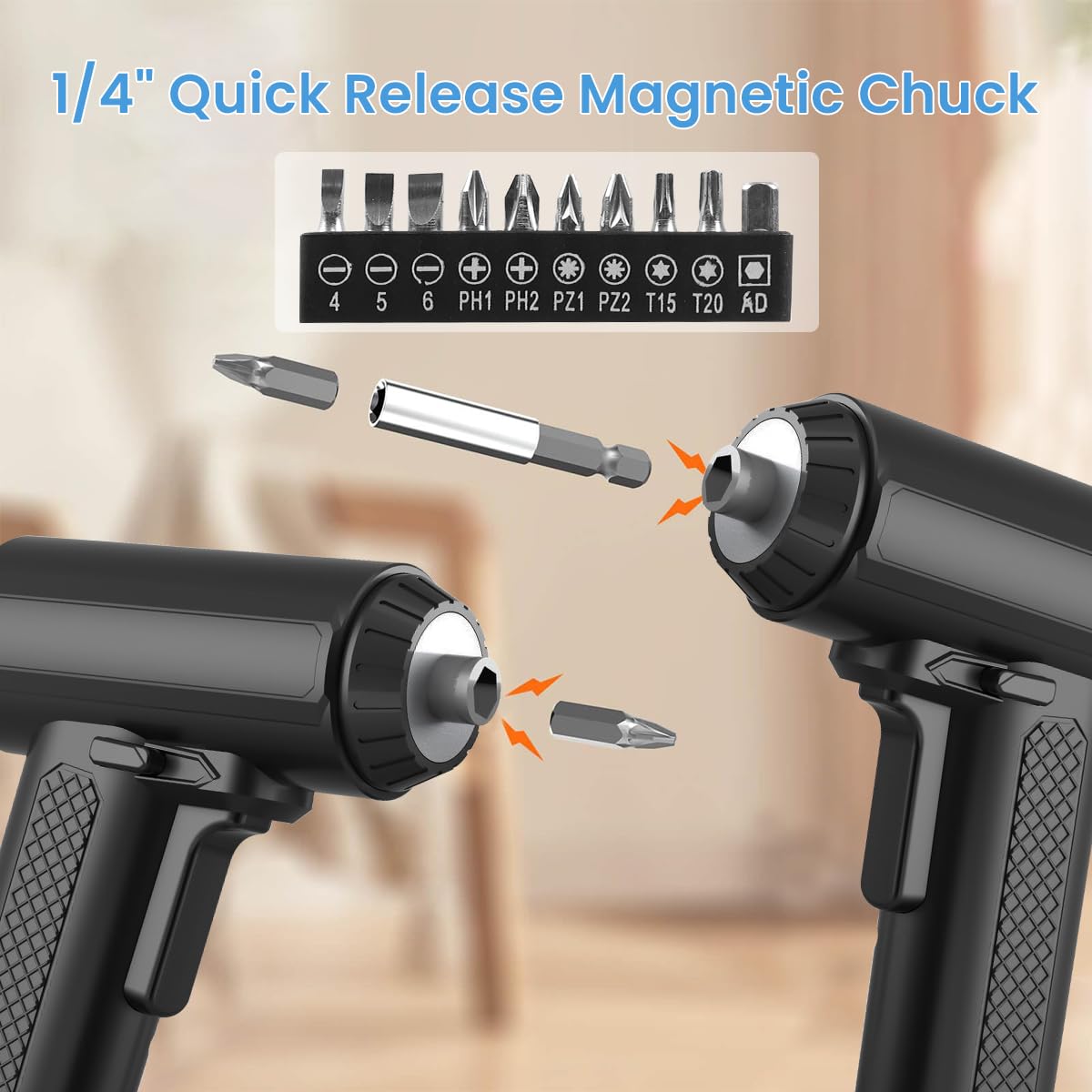 Serplex Cordless Screwdriver with Light Set of 22Pcs 3.5Nm Electric Screwdriver Kit with 20Pcs Drill Bits 3.5Nm Strong Torque Screwdriver 1300mAh USB Rechargeable Screwdriver Kit