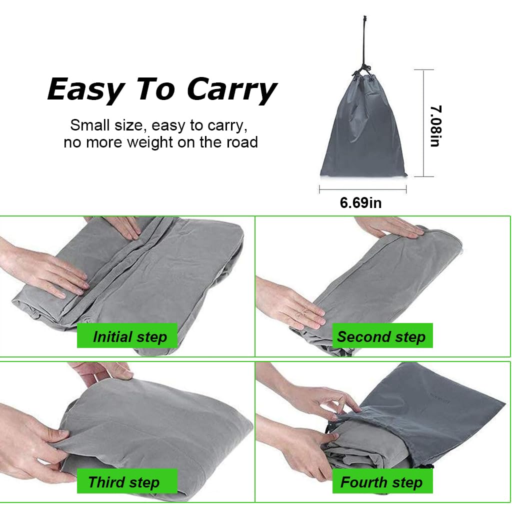 HANNEA Inflatable Foot Rest Pillow for Travel, Kids/Adults Airplane Travel Pillow with Pump & Storage Pouch, Portable Adjustable Three Layers Height Foot Stool for Sleep, Office, Home, Any Travel