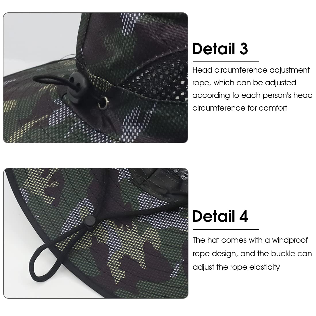 PALAY Green UV Protection Adjustable Breathable Mesh Chin Strap Wide Brim Summer Bucket Hat for Men with Classic Solid Color,Travel,Treking,Outdoor