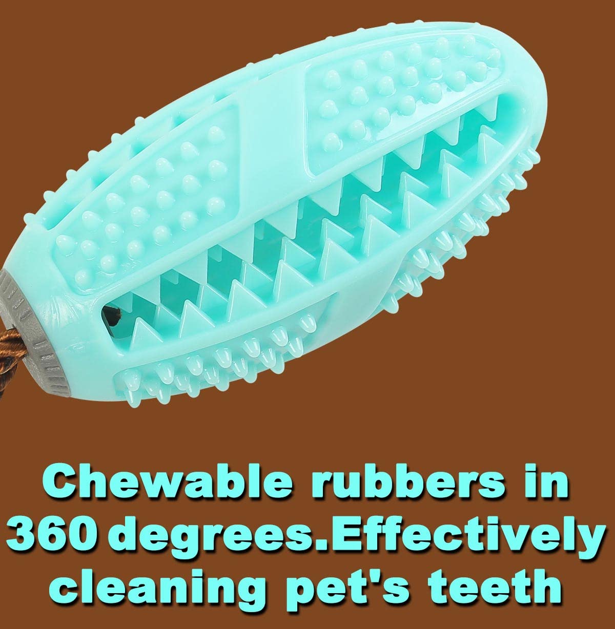 Qpets 12CM Length Dog Chew Toy Dog Interactive Toys Dog Molar Toy Chewing Toy TPR Safe Material Teeth Cleaning Toy for Large,Medium, Small Dog,Indestructible Puppy Teething Toy