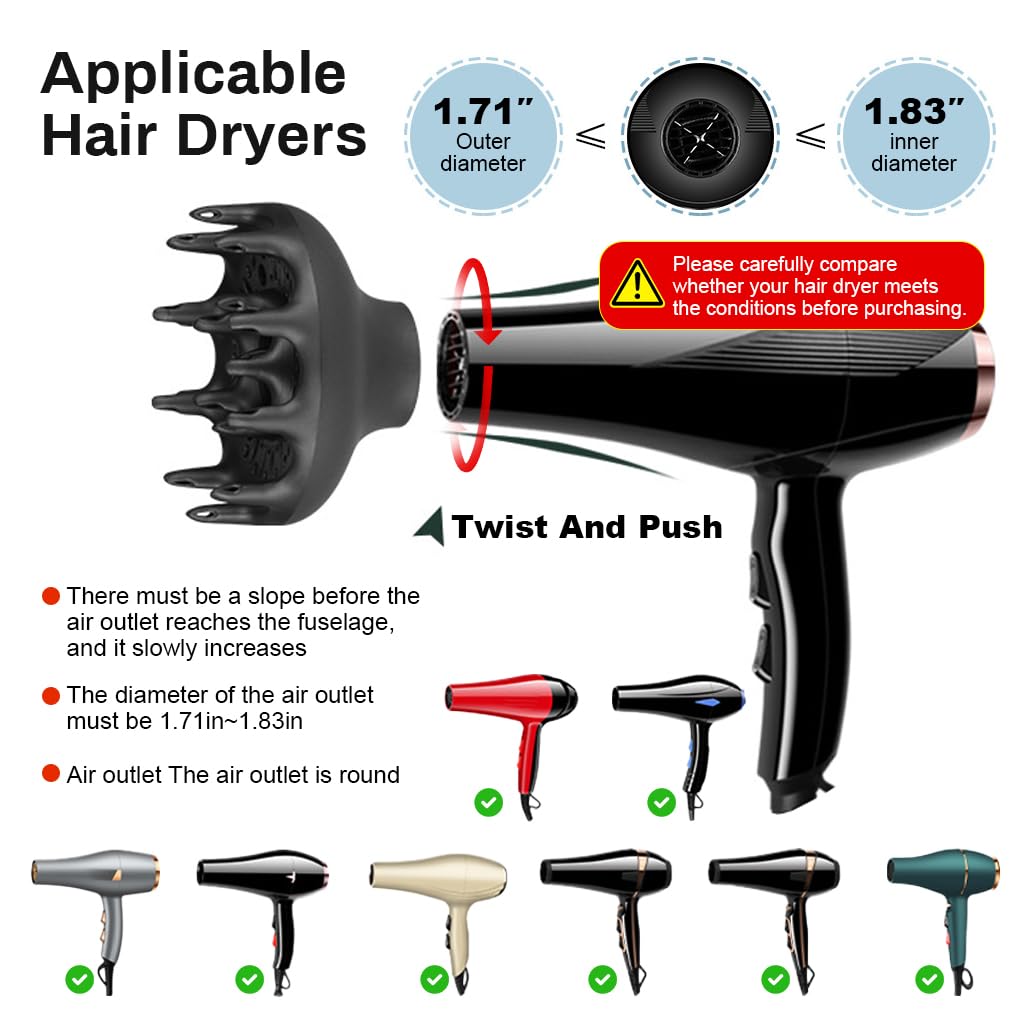 MAYCREATE Orchid Hair Diffuser, Diffuser Attachment for Hair Dryer, Hair Diffuser for Curly Hair, Universal Diffuser for Curlyand Wavy Hair-Softness and Control Blow-Out Hair, Hair Care for Women