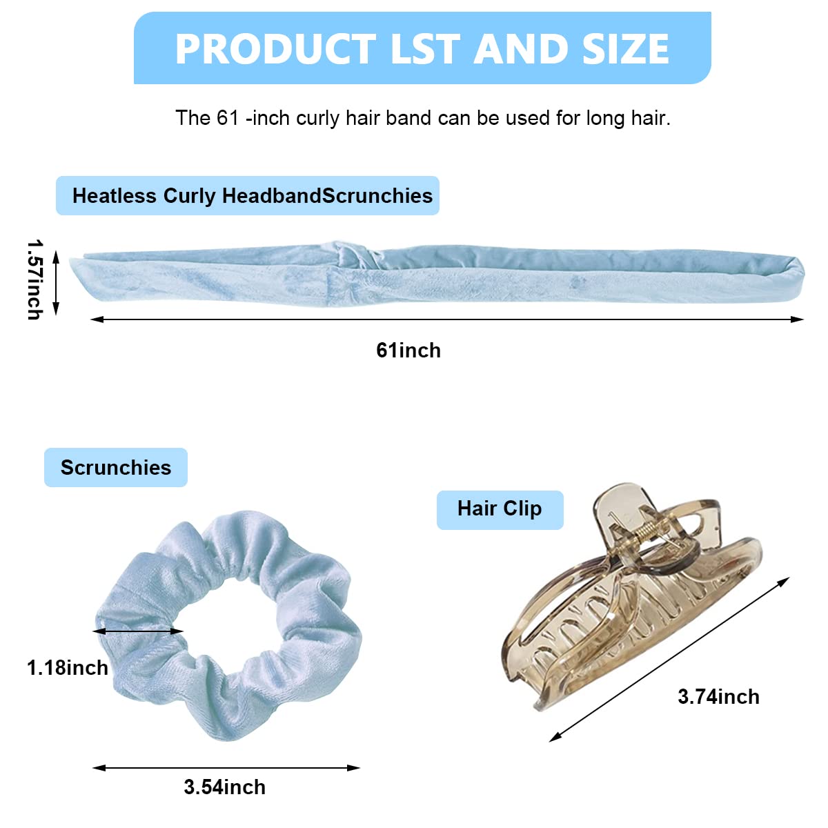 MAYCREATE Heatless Curls, Heatless Curling Headband, No Heat Curlers Headband Soft and Comfortable Sleep Silk Hair Curling Ribbon for DIY Styling of Long Hair