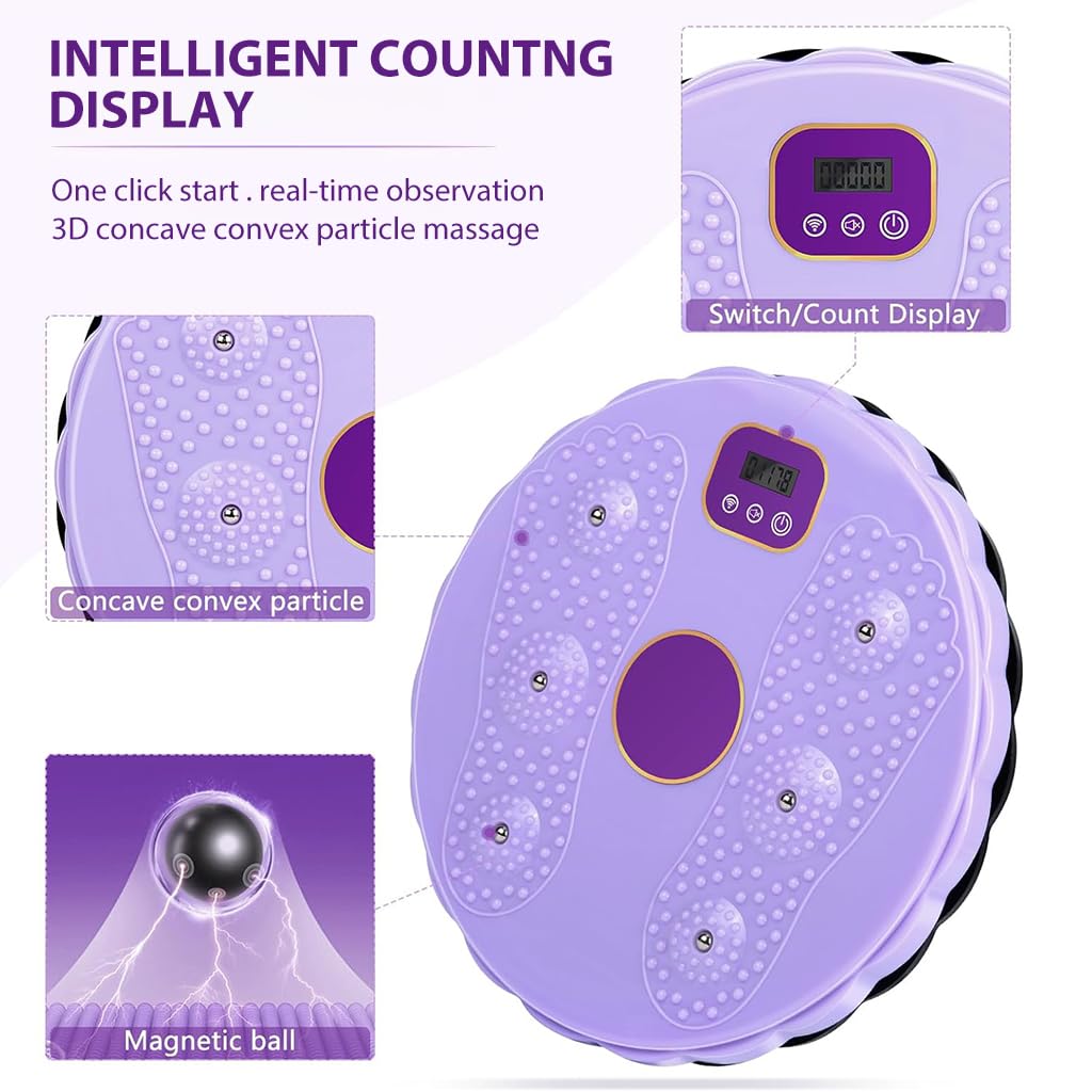 Proberos Tummy Waister Exercise Machine for Women Men with LCD Counter & Foot Massager, 10.8in Tummy Waist Twister Magnetic Disk Hot Sweating Body Shapers, Stomach Exercise Equipment for Home Workout