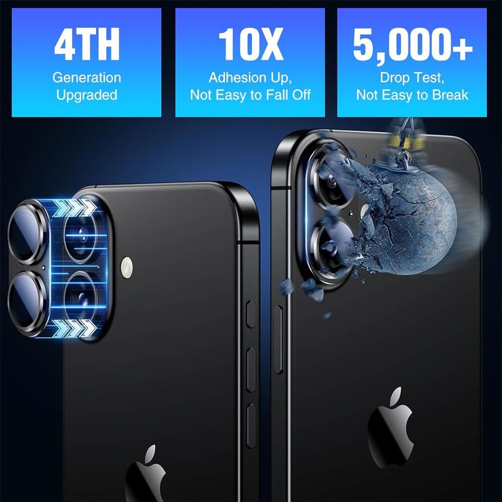 ZORBES Camera Lens Protector for i Phone 16/16 Plus Full Coverage Scratch-proof HD Lens Cover Universal Camera Lens Cover for Most Phone Case Removable Phone Camera Lens Protector for iPhone 16/ plus