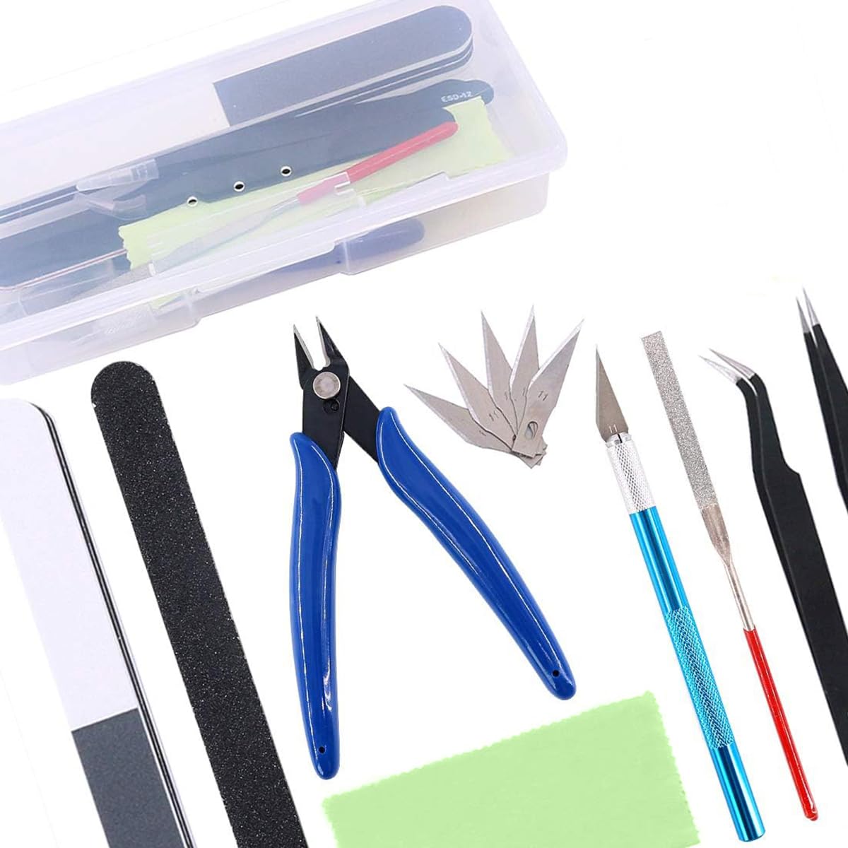 Serplex 9PCS Gundam Tool Kit Gundam Modeler Crafting Basic Tools Set Gunpla Tools for Basic Model Building, Repairing and Fixing DIY Crafting Essential Supplies with Storage Box