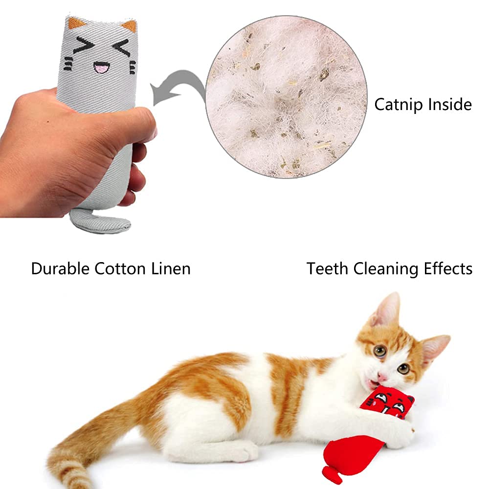 Qpets 3 Pcs Cute Catnip Cat Toys Pure Cotton Cat Playing Toys Teeth Cleaning Toys Rat Toy for Cat Kitten Toys Cat Toys for Kittens