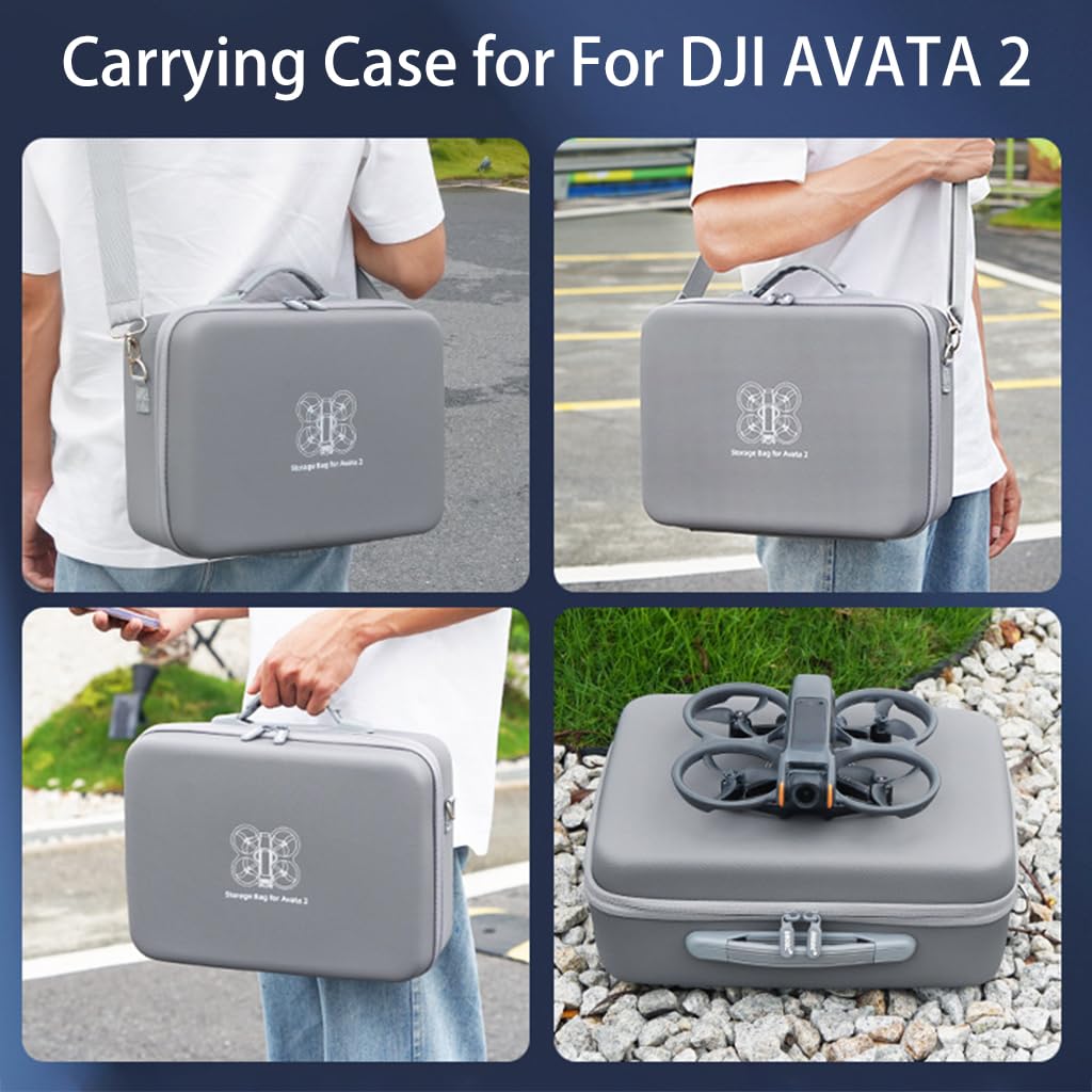 ZORBES Carrying Case for For DJI AVATA 2 Portable Travel Case with Shoulder Strap Anti-scratch Hard Shell PU Storage Bag Waterproof Accessory Bag for DJI AVATA 2, Not Include AVATA 2