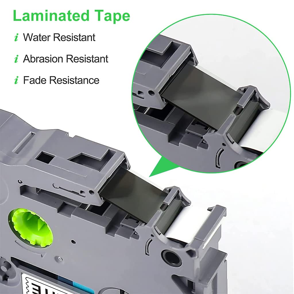 ZORBES 3 Pack Label Maker Tape Replacement for Brother TZe TZ Tape, TZe-231 Touch Label Maker, 12mm 0.47'' Laminated White Touch Label Tape for Brother Label Maker PT-D210 PT-H110 PT-D600 PT-D400