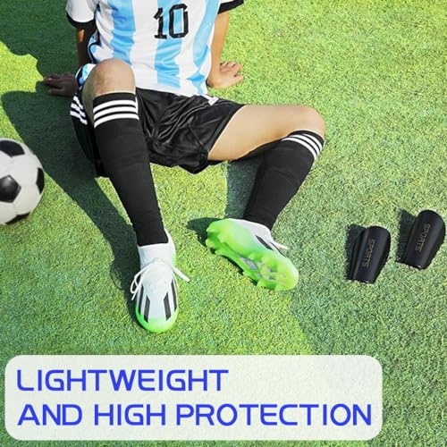 Proberos® Kids Shin Guards Set of 3PCS EVA Cushioning Sleeve Knee High Compression Socks Teens Sport Soccer Rugby Hockey Size-S