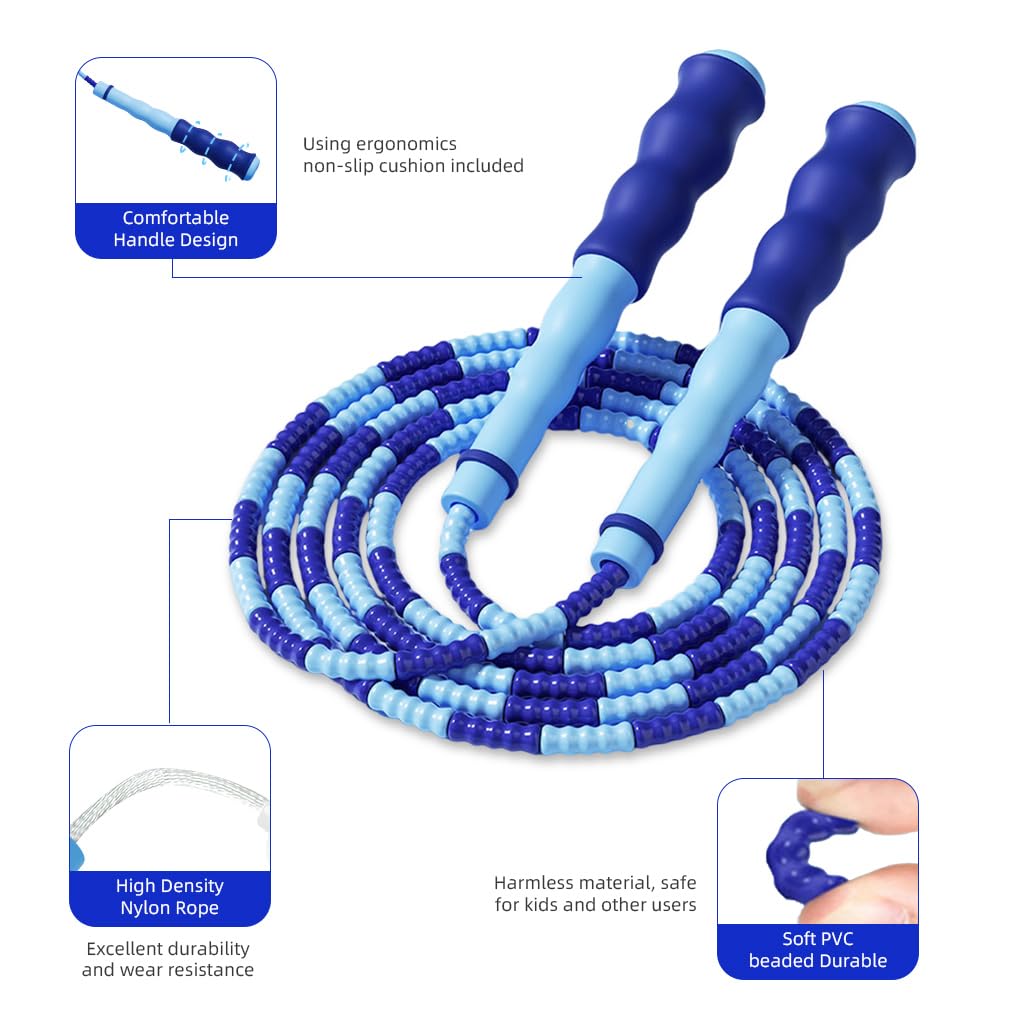 PATPAT 3Pcs Jump Rope Color PVC Rubber Jump Rope 9.1ft Adjustable Skipping Rope for Kids & Adults Tangle-Free Segmented Rubber Jump Rope Skipping Rope Cardio Fitness Outdoor Workout