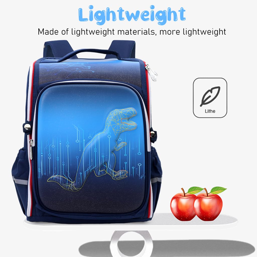 PALAY School Backpack for Boy Backpack on Wheel SchoolBoy 6-8 Years Old Waterproof Cartoon Print Boys Backpack with Detachable Wheel Stand Lightweight Travel Backpack for Kids