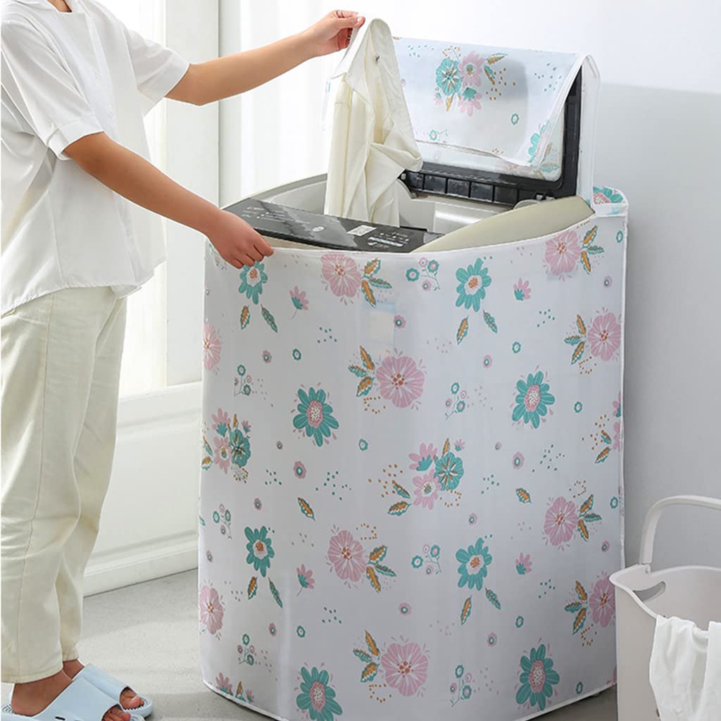 HASTHIP Washing Machine Cover, Asher Dryer Dustproof Waterproof Protection Case Cover Printing Case TOP Loading Washing Appliance Protector for 7kg, 60 * 63 * 87cm