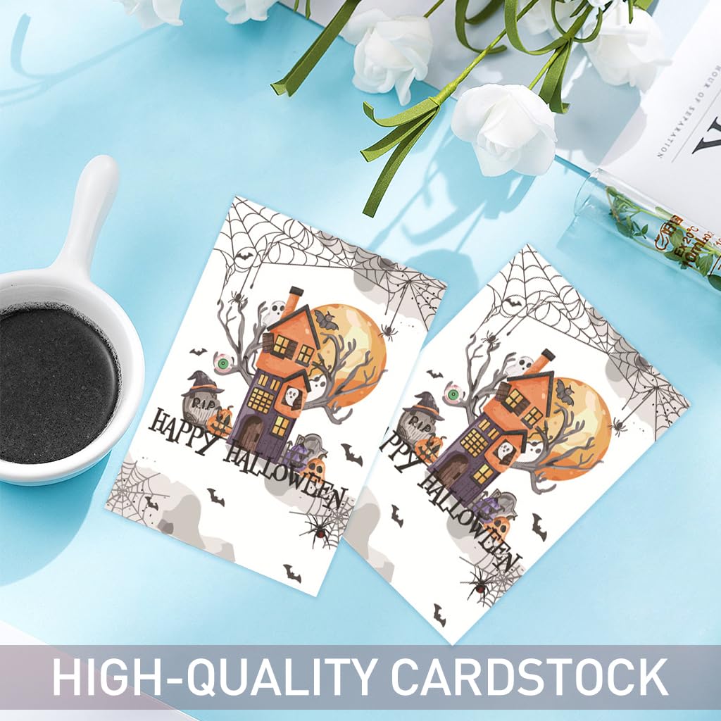 Climberty 10 Packs Halloween Party Invitation Cards - Festive Trick or Treat Greeting Cards, Double Side Halloween Party Invitations Trick Greeting Cards for Friends, Family, Classroom Celebrations