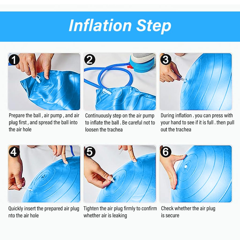 Proberos PVC Yoga Ball 19.6 inches Yoga Donut Ball Balance Training Ball Stability Donut Ball Core Balancing Training Ball Inflatable Yoga Donut Ball with Manual Air Pump