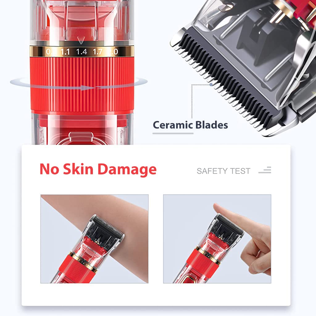 Qpets Full Body Wash Dog Trimmer with Hair 4 Limiting Comb Smart Display Cat Grooming Kit Dog Hair Trimmers for Adult Dog Pet Grooming Hair Clipper for Cats Trimmer for Dogs