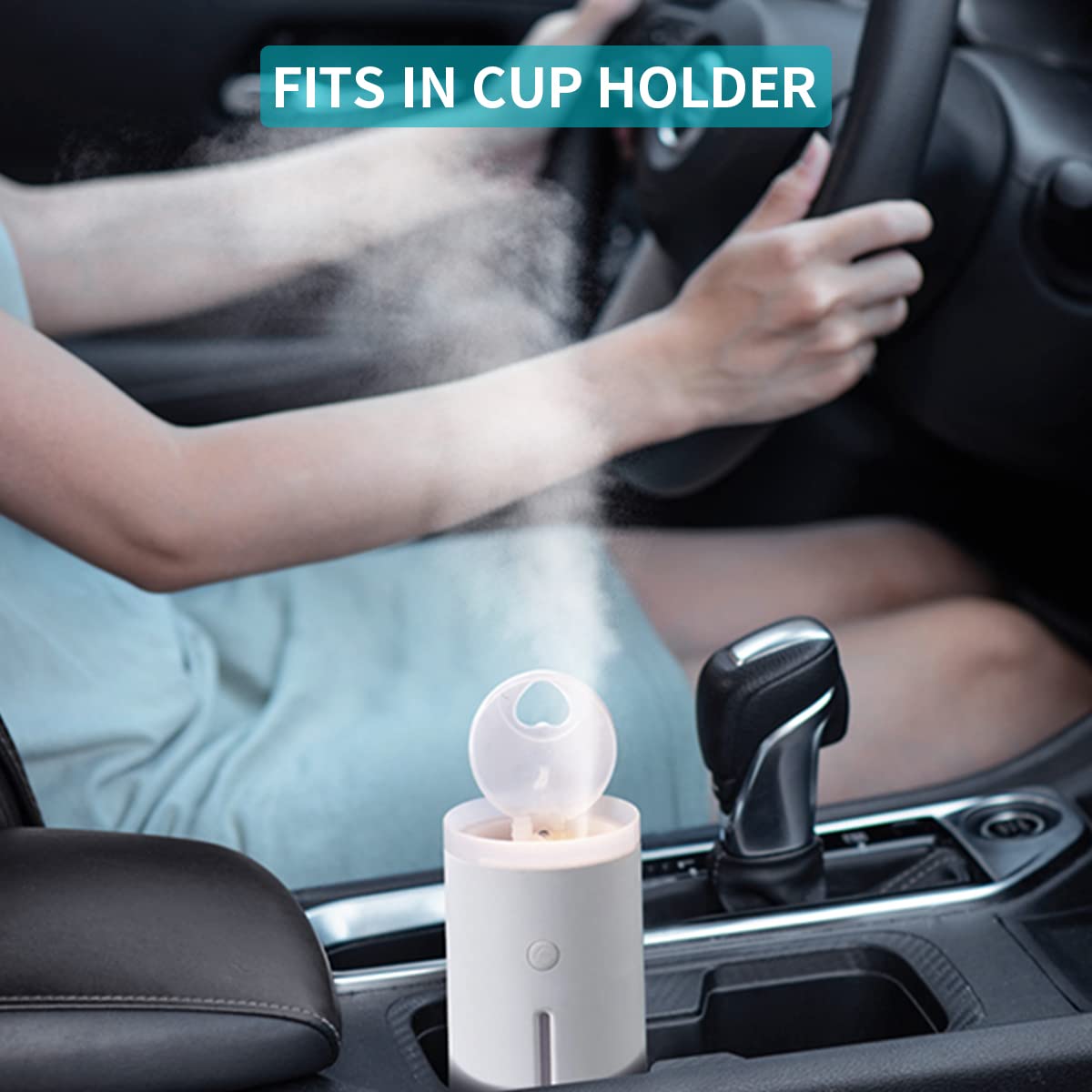 HANNEA Humidifier for Room Moisture 360ML Air Humidifier for Bedroom 30dB Ultrasonic Cool Mist Car Humidifier with Warm & White Light Desktop Humidifier Auto Shut-Off with 2 Modes and Jellyfish Spray