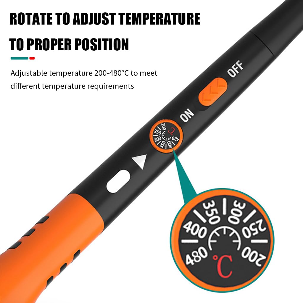 Serplex 60W Soldering Iron Kit Temperature Adjustable Electric Soldering Iron Pen Set with Soldering Iron Tip, Solder Wire, Solder Pump, Solder Paste, Welding Tool for Electronics Repaired Usages