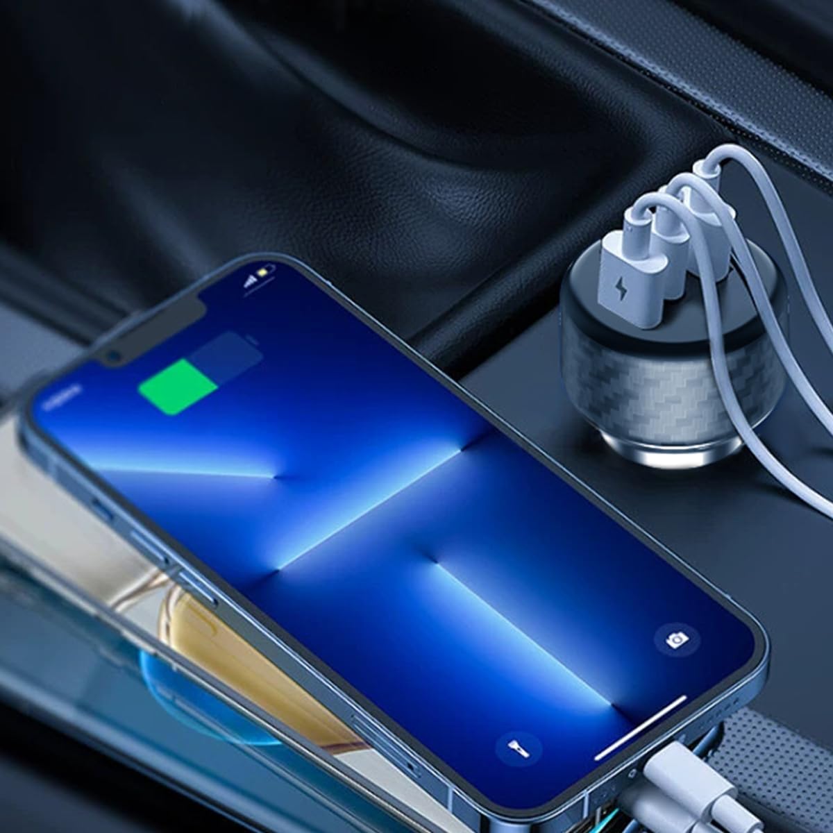 STHIRA Car Fast Phone Charger for iPhone 15 3 in 1 Car Cigarette Lighter Charger Dual 30W Type C PD Ports Design USB C Cigarette Lighter Charger Splitter 12V/24V Cigarette Lighter Charger