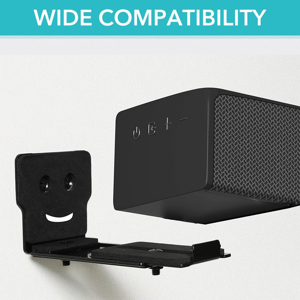 ZORBES 2Pcs Soundbar Mount Wall Mount Metal Soundbar Wall Mount Adjustable Soundbar Metal Wall Mount with Screws & Installation Accessories Universal Wall Mount for Samsung HW-Q950A, Sony HT-A7000