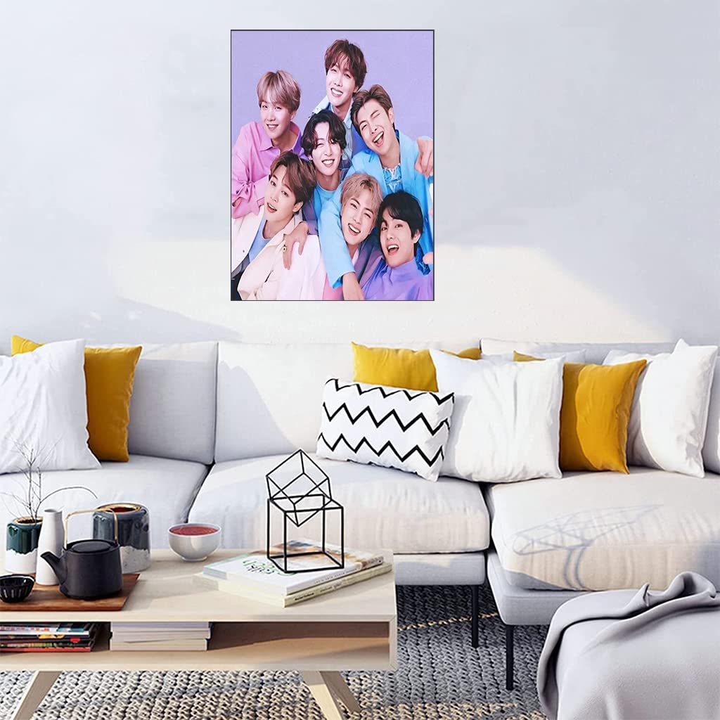 HASTHIP BTS 5D Portrait Diamond Painting Kits with Diamond for Adults, Home Wall Decoration 11.8''x15.7'', Gift for BTS Fans, Others