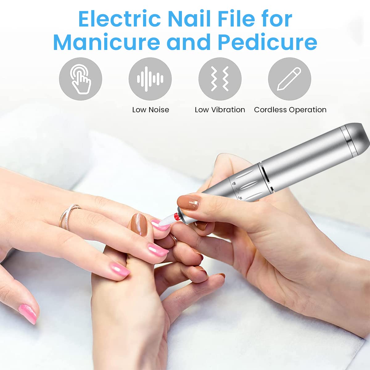 MAYCREATE Nail Drill Machine with Drill Bit Professional 30000rpm Adjustable USB Nail Drill Machine for Gel Nail, Salon Nail Drill Machine Portable Manicure Pedicure Drill for Nair Art