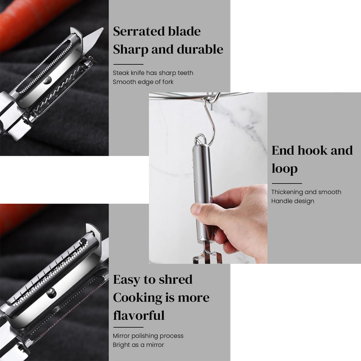 Supvox 3 in 1 Multifunctional Vegetable, Fruit Peelers, Stainless Steel Peeler for Potato Apple, Veggies Carrot Kiwi Cucumber Sweet Potato- 2 Pack