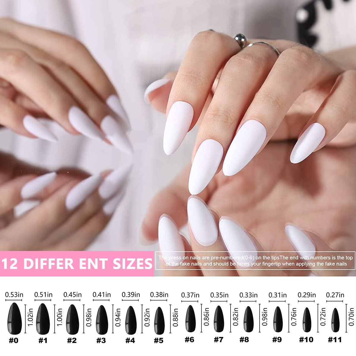 MAYCREATE 24 Color Press on Nails Sets, False Nails Artificial Fake Nails Coffin Press on Nails Solid Color Glossy Fake Nails Full Cover False Nails Tips for Women Girls DIY Nail, Style B (No glue)