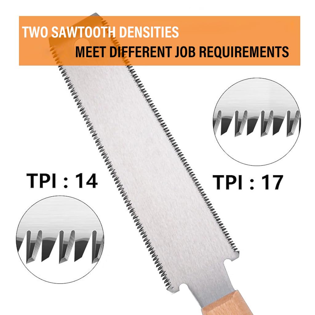 HASTHIP 30cm Hand Saw, Dual Side Small Gardening Hand Saw for Wood Craft, DIY Craft, Gardening, Woodworking, High Cutting Efficiency, Hand-Crafted Tool for Carpenter