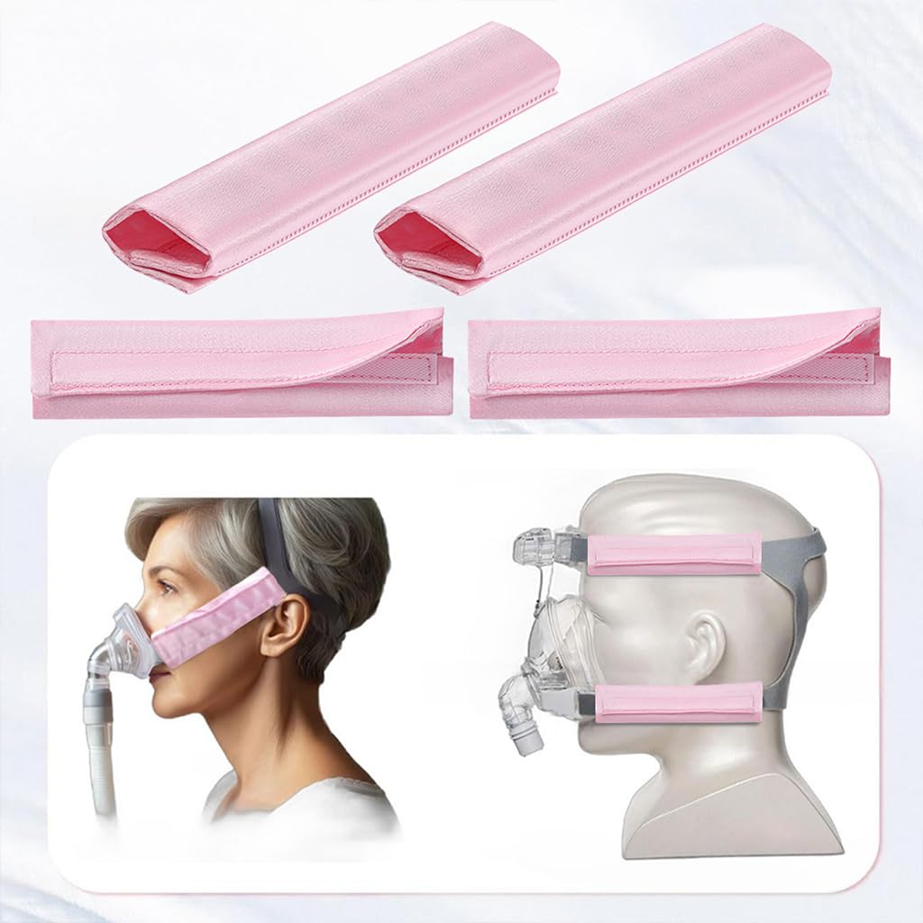 Serplex 4Pcs Satin Wraps for CPAP Headgear Hook and Loop Closure Smooth Strap Cover for Preventing Friction Universal Comfortable CPAP Strap Cover for Sensitive Skin