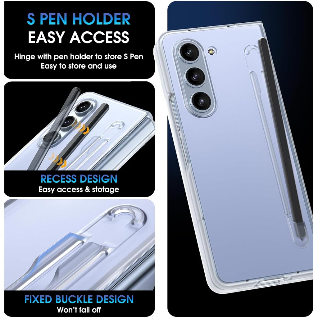 zitronix Z Fold 6 Case Clear with S Pen Holder,