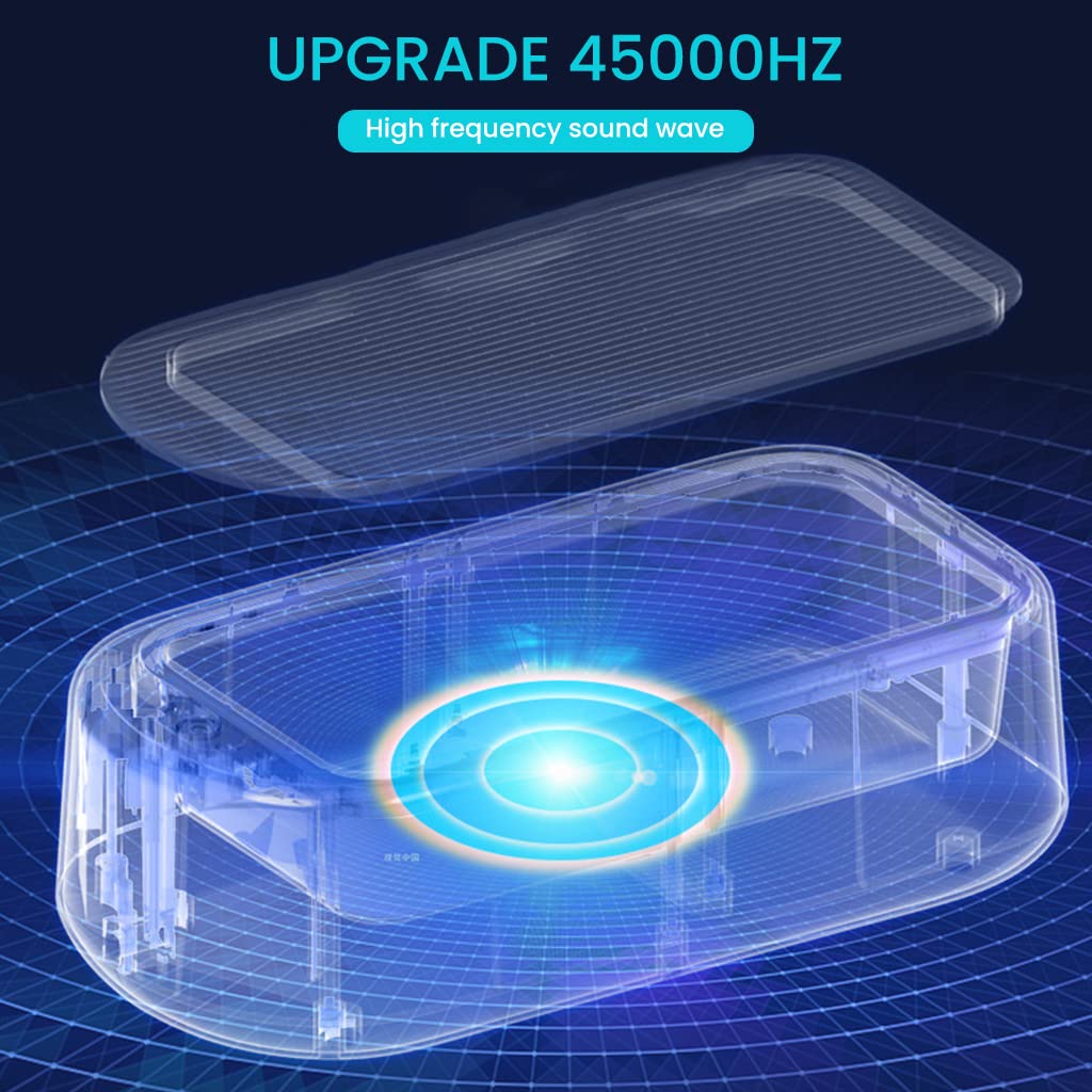 HASTHIP 42 kHZ Portable Professional Ultrasonic Mini Jewelry Cleaner with Stainless Steel 450ml Chamber for Cleaning Jewelry, Eyeglasses, Watches, Ring, Necklaces