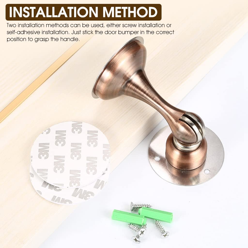 HASTHIP Magnetic Door Stopper, Magnetic Door Catch, Stainless Steel Door Catch Holder for Home/Office/Hotel Wall/Floor Mounted Soft