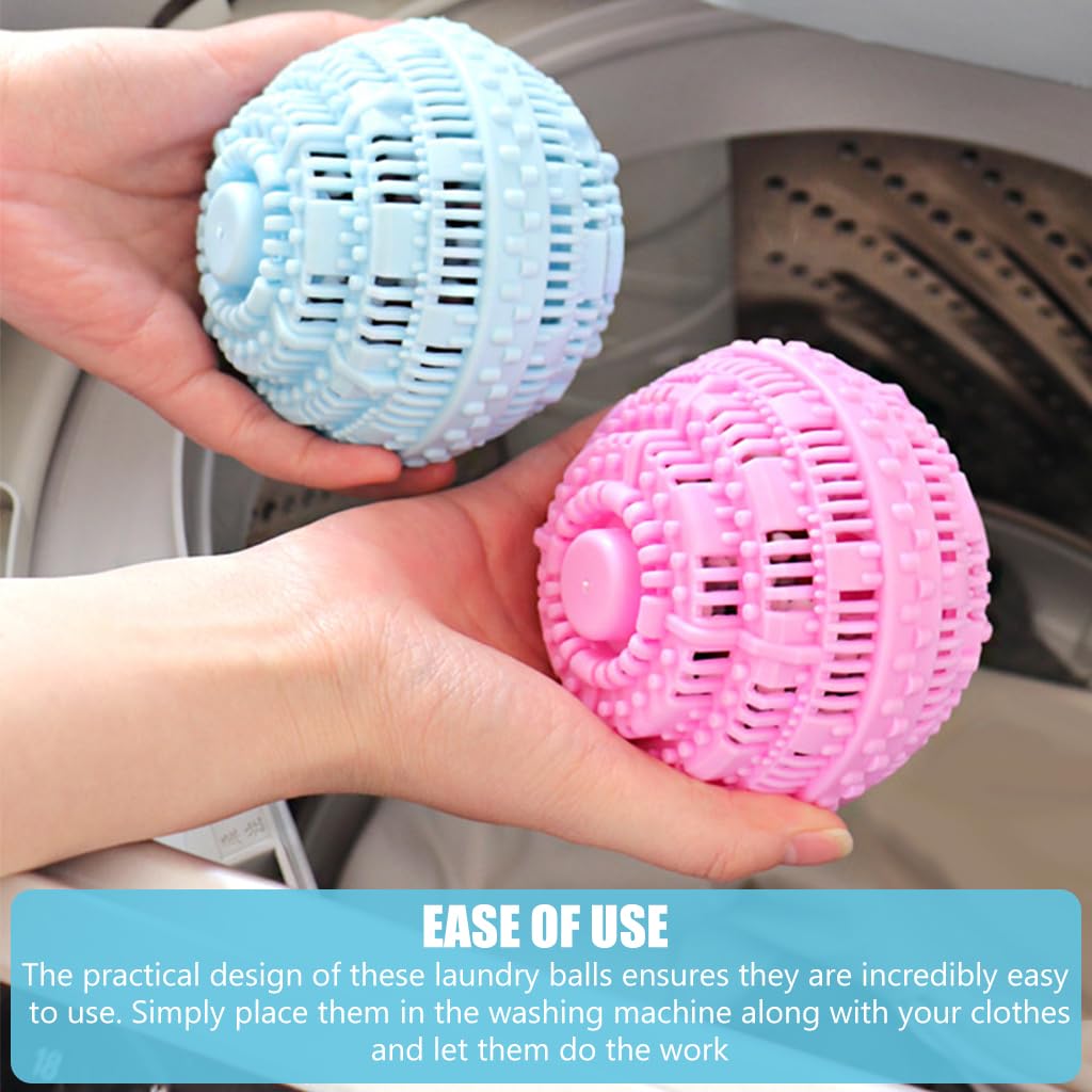 HASTHIP 2Pcs Laundry Ball Fragrance Laundry Egg Large 4.3 inches TPR Washing Ball Remove Dirty Prevent Tangle Reuseable Washing Ball for Sheet, Clothes