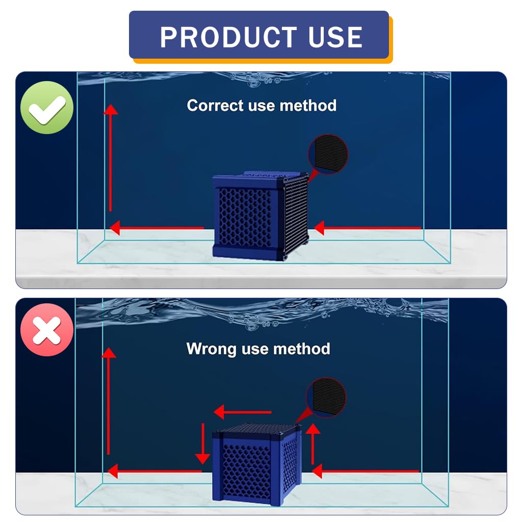Qpets Aquarium Water Filter Cube Honeycomb Charcoal Base Filtration Block Non-electric Aquarium Water Filter Cube Underwater Fish Tank Filtration Cube for Deodor, Water Filtration (11.5*11*11.5CM)