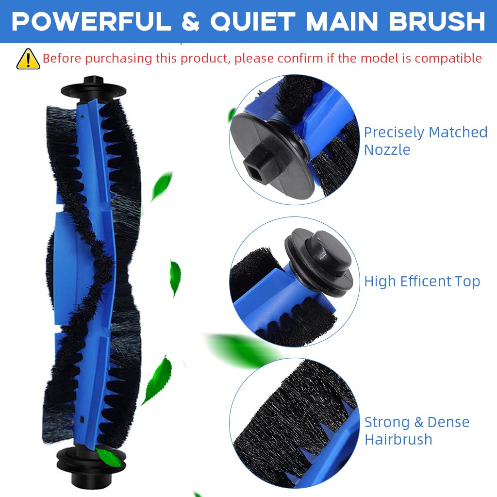 Verilux Replacement Accessories for Eufy RoboVac, Includes 4Pcs Unibody Filters, 4 Side Brushes, 1 Rolling Brush and 1 Cleaning Brush, Compatible with 11S Max, 15C Max, 30C Max, G20, G30, G30 Edge