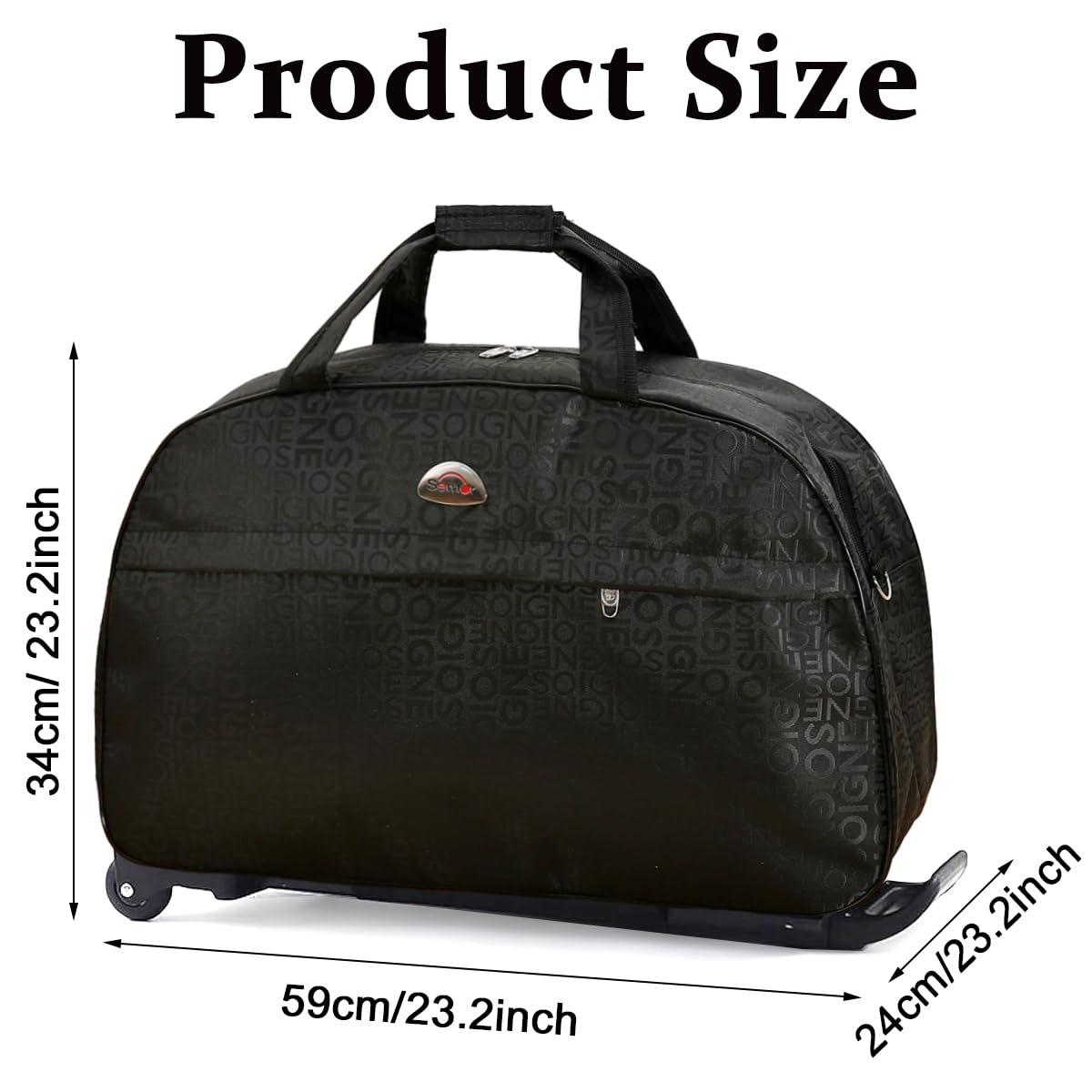 PALAY Large Travel Luggage Portable Wheeled Luggage with Handles Sturdy Polyester Travel Suitcase Carry-on Wheeled Duffel Bag Travel Roller Bag