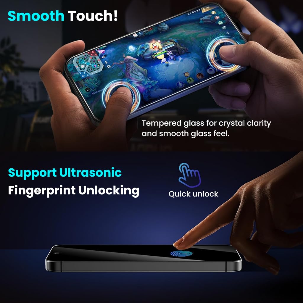 ZORBES® Compatible with Samsung S25 Ultra 2Pcs Screen Protectors HD Tempered Glass Privacy Screen Protectors Anti-scratch Screen Protectors with Screen Alignment Tool & Accessories Pack