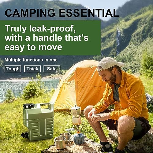 Optifit® Camping Water Container with Easy Faucet Portable Food Grade PE BPA Free Outdoor Folding Tank for Sport Camping Riding Mountaineer Hiking 12L 2PCS