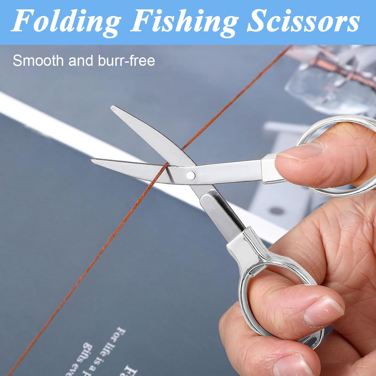 HASTHIP 2pcs Folding Scissors, Safe Portable Travel Mini Scissors, Stainless Steel Retractable Small Scissors for Home Office Outdoors