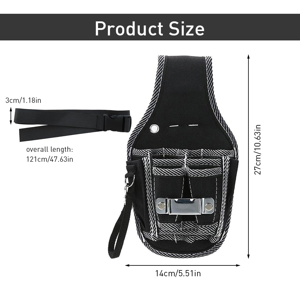 Serplex Electrician Tool Bag Portable Tool Bag Waist Bag Multifunction Nylon Tool Organizer Pouch Detachable Screwdriver Tool Bag with Adjustable Waist Belt
