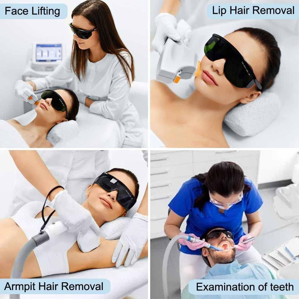 Serplex Laser Safety Glasses, IPL 190-2000nm Laser Goggles Laser Eye Protection Goggles with Wipe Cloth & Glasses Box Safety Laser Glasses for Beauty Machine, Laser Marking, After Eye Surgery