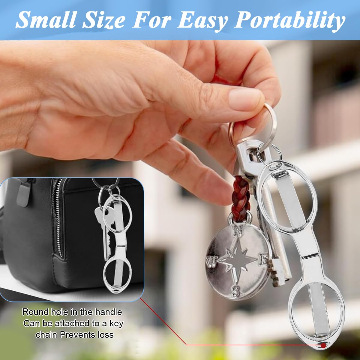 HASTHIP 2pcs Folding Scissors, Safe Portable Travel Mini Scissors, Stainless Steel Retractable Small Scissors for Home Office Outdoors