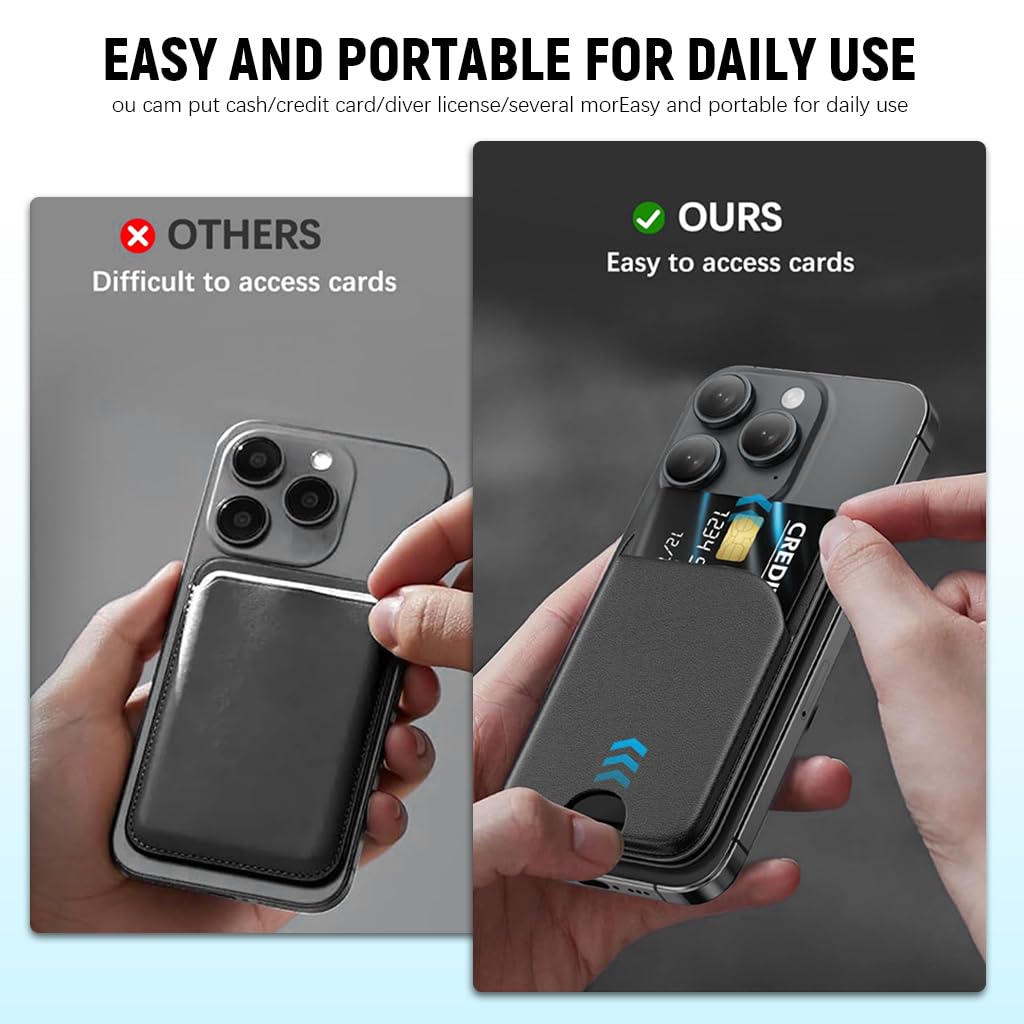 ZORBES Mag-Safe Wallet Wallet for iPhone Lightweight Phone Wallet Stand Adjustable Leather Card Holder for iPhone