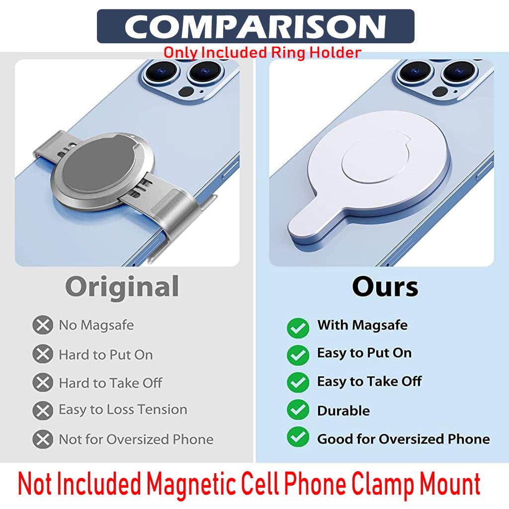 ZORBES DJI Magnetic Ring Clamp Holder, Magnetic Cell Phone Clamp Mount for DJI OM, DJI Mag-safe Ring Holder for Mag-safe DJI OSMO 6/ OM 5/ OM 4/ OM 4 SE Adapter Mount Compatible with DJI Osmo Gimbal Stabilizer