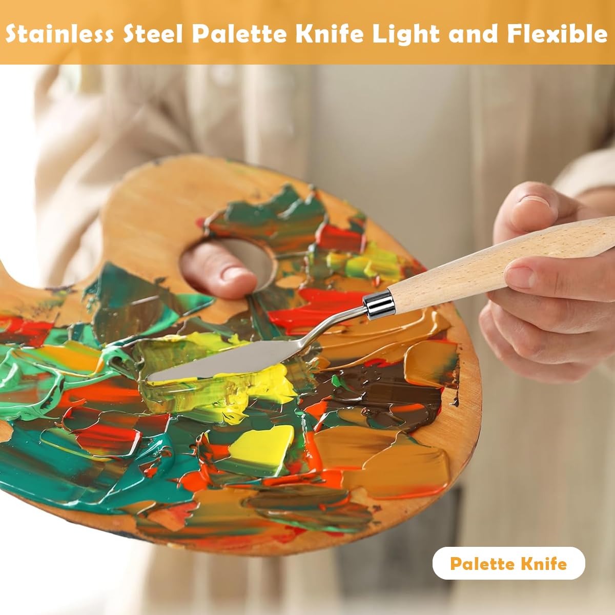 HASTHIP 24Pcs Multifunctional Acrylic Painting Brushes Set with Roll-Up Pouch, Fine Nylon Bristles Painting Brushes Multi Purpose Art Painting Brush for Beginners and Professionals