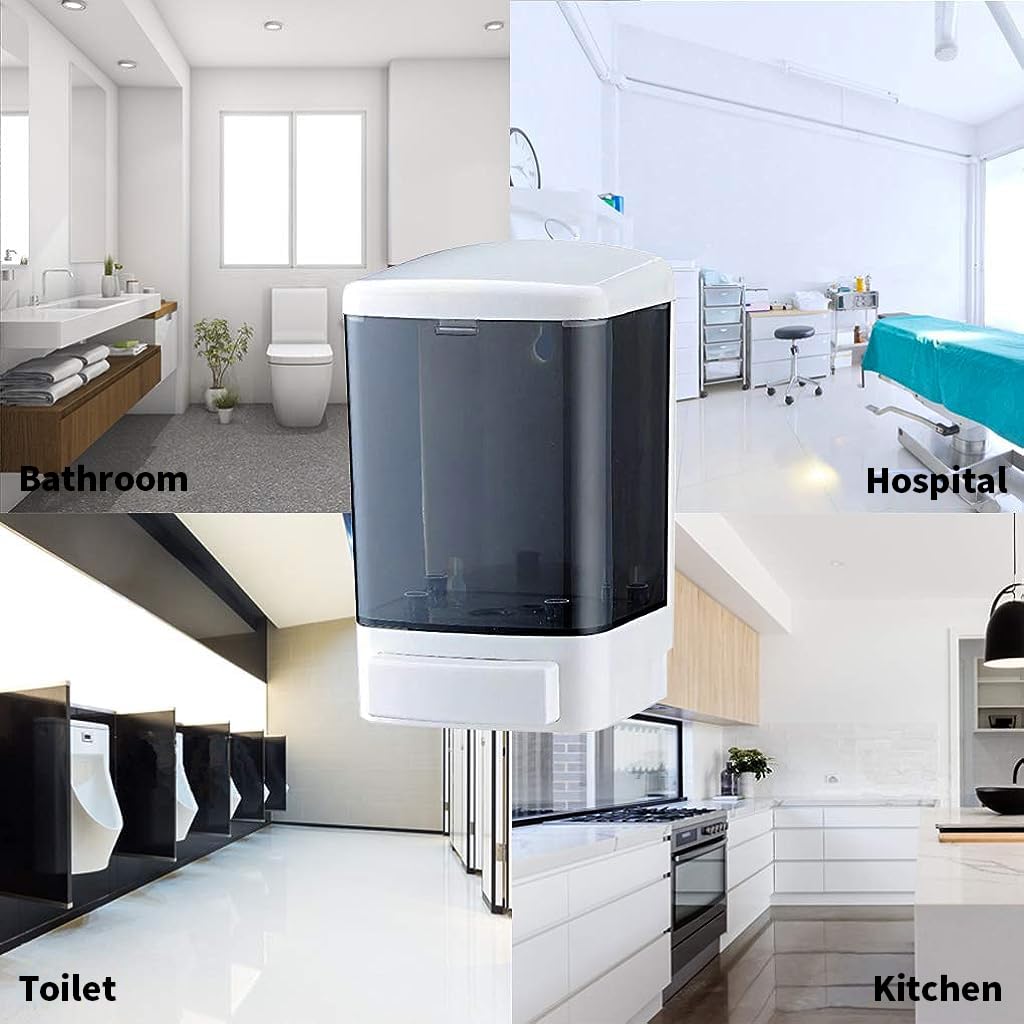 HANNEA Soap Dispenser for Bathroom Kitchen, Manual Handwash Dispenser 1000ML Wall Mounted Liquid Soap Dispenser for Shampoo Gel