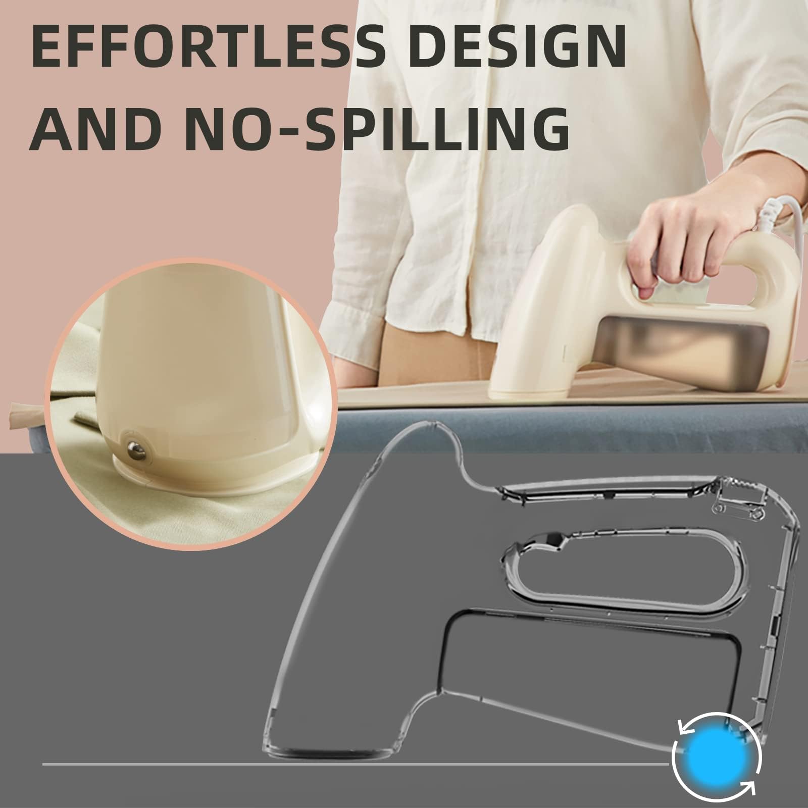 Bear Garment Steam Iron for Clothes 1300W Fast Heat-up Portable Steam Iron Handheld Lightweight Cloth Wrinkles Remover Travel Iron Mini Hand Steamer for Clothes Built-in Aromatherapy Box with Brush