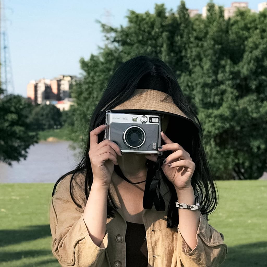 ZORBES Clear Case for Fujifilm Instax Mini Evo PC Protective Case for Polaroid Fuji Instax Mini Evo Camera Fashion Transparent Protecive Case with Attachable Loop